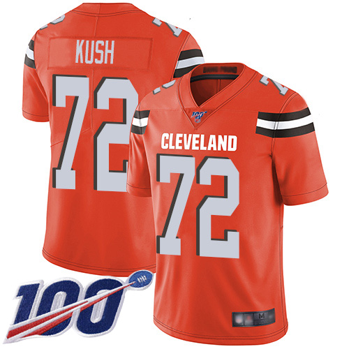 Cleveland Browns Eric Kush Men Orange Limited Jersey #72 NFL Football Alternate 100th Season Vapor Untouchable->cleveland browns->NFL Jersey